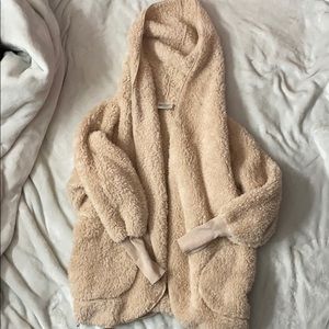 Nordic beach Sherpa cardigan with hoodie +pockets